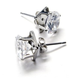 Ingelegde Diamanten Titanium Oorbellen