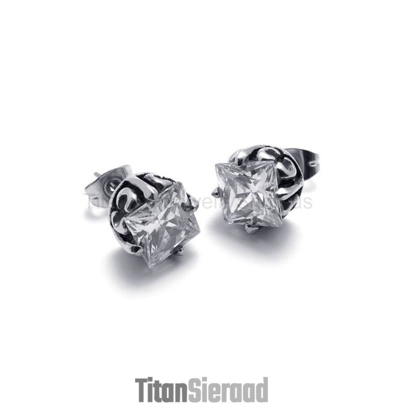 Retro Bud Titanium Oorbellen