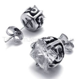 Retro Bud Titanium Oorbellen
