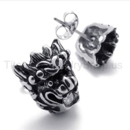 Retro Lion Cool Titanium Oorbellen