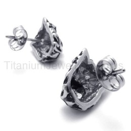 Retro Lion Cool Titanium Oorbellen