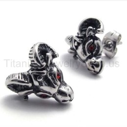 Red Eyes Sheepshead Titanium Oorbellen