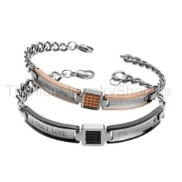 Ik Zal Voor Altijd Van Je Houden Titanium Liefhebbers Armbanden