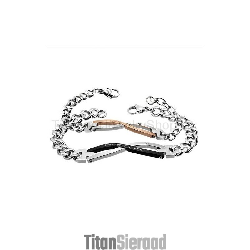 Ik Ben Geboren Om Van Je Te Houden Titanium Lovers-Armbanden Ik Ben Geboren Om Van Je Te Houden Titanium Lovers-Armbanden