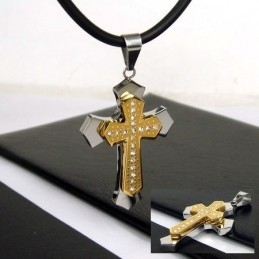 Exclusieve Man Cross Pure Titanium Hanger-Free Ketting