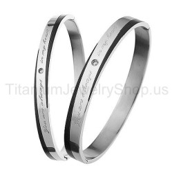 Je Bent Altijd In Mijn Hart Titanium Liefhebbers Armbanden