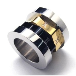 Romeinse Nr. Spinner Titanium Stalen Kettinghanger (Gratis Ketting)