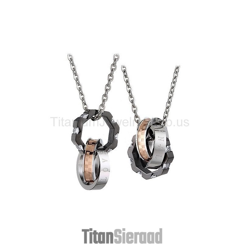 Drie Cirkels Titanium Geliefden Hangers