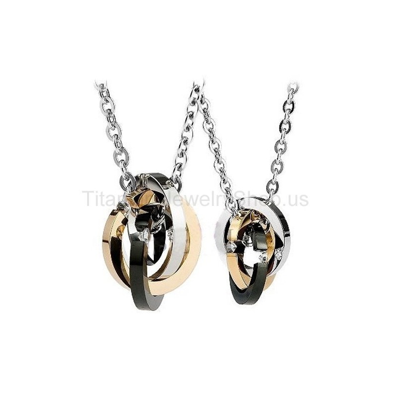 Drie Cirkels Titanium Geliefden Hangers