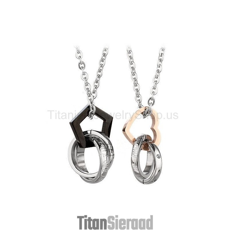 Drie Cirkels Titanium Geliefden Hangers Drie Cirkels Titanium Geliefden Hangers