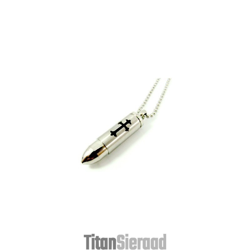 Man Solid Cross Bullet Titanium Stalen Ketting Hanger Cadeau (Gratis Ketting) Man Solid Cross Bullet Titanium Stalen Ketting Hanger Cadeau (Gratis Ketting)
