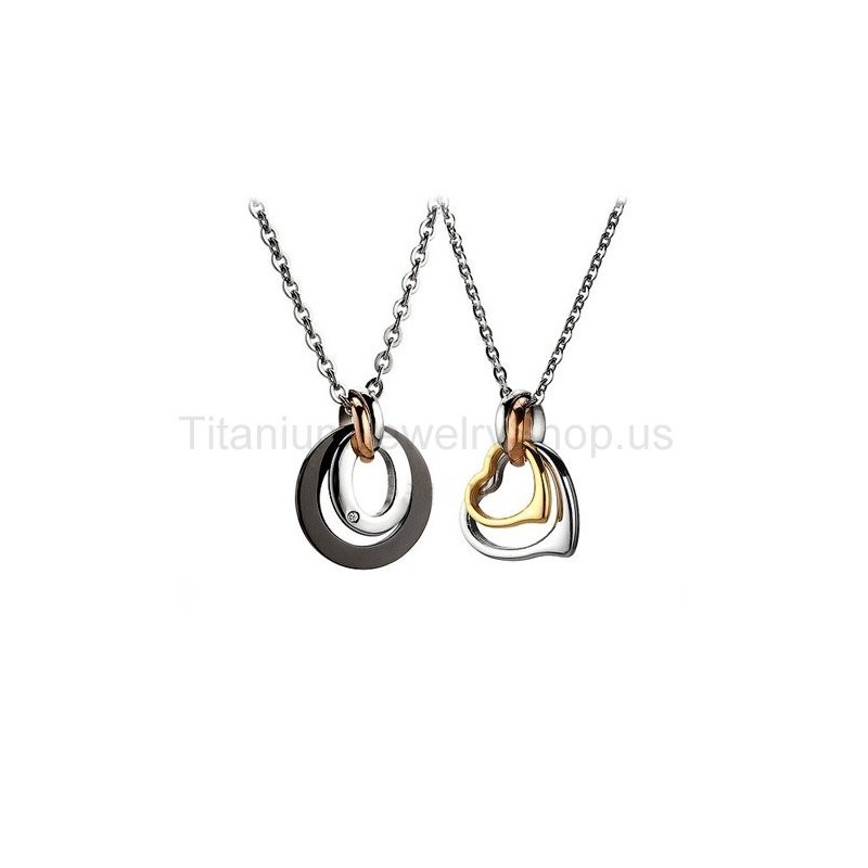 Twee Cirkels Titanium Geliefden Hangers
