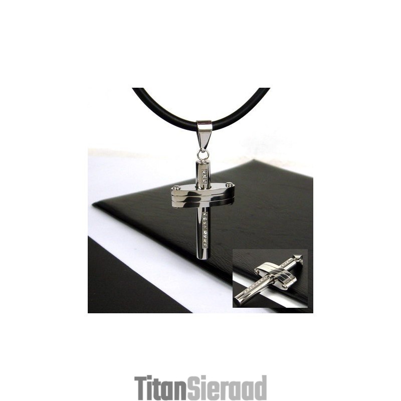 Edelsteen Kruis Hanger Van Titaniumstaal Edelsteen Kruis Hanger Van Titaniumstaal