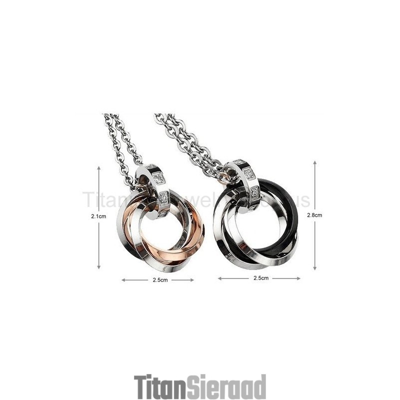 Drie Cirkels Titanium Geliefden Hangers