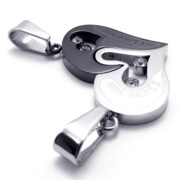 Liefje En Zwarte Titanium Hangers Met Diamanten - Gratis Kettingen