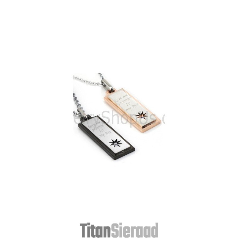 Titanium Roségouden En Zwarte Hangers Met Gratis Kettingen En Diamanten C508 Titanium Roségouden En Zwarte Hangers Met Gratis Kettingen En Diamanten C508