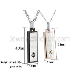 Titanium Roségouden En Zwarte Hangers Met Gratis Kettingen En Diamanten C508