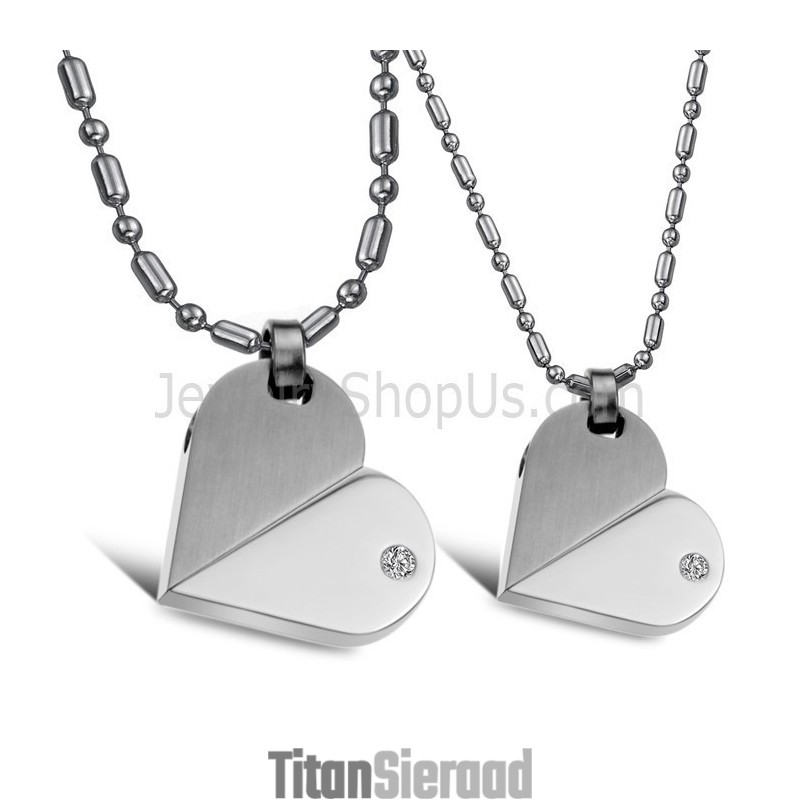 Titanium Zilveren Sweetheart Hangers Met Strass Steentjes En Gratis Kettingen 111 Titanium Zilveren Sweetheart Hangers Met Strass Steentjes En Gratis Kettingen 111