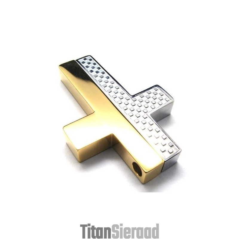 Man 2-Delige Kruishanger Van Titaniumstaal (Gratis Ketting)