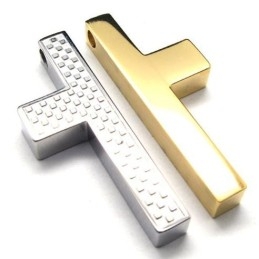 Man 2-Delige Kruishanger Van Titaniumstaal (Gratis Ketting)