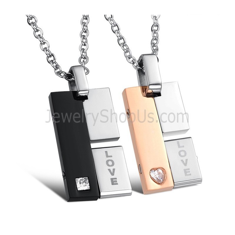 Draaibare Hangers Van Titanium Zwart En Roségoud Met Strass Steentjes En Gratis Kettingen C605
