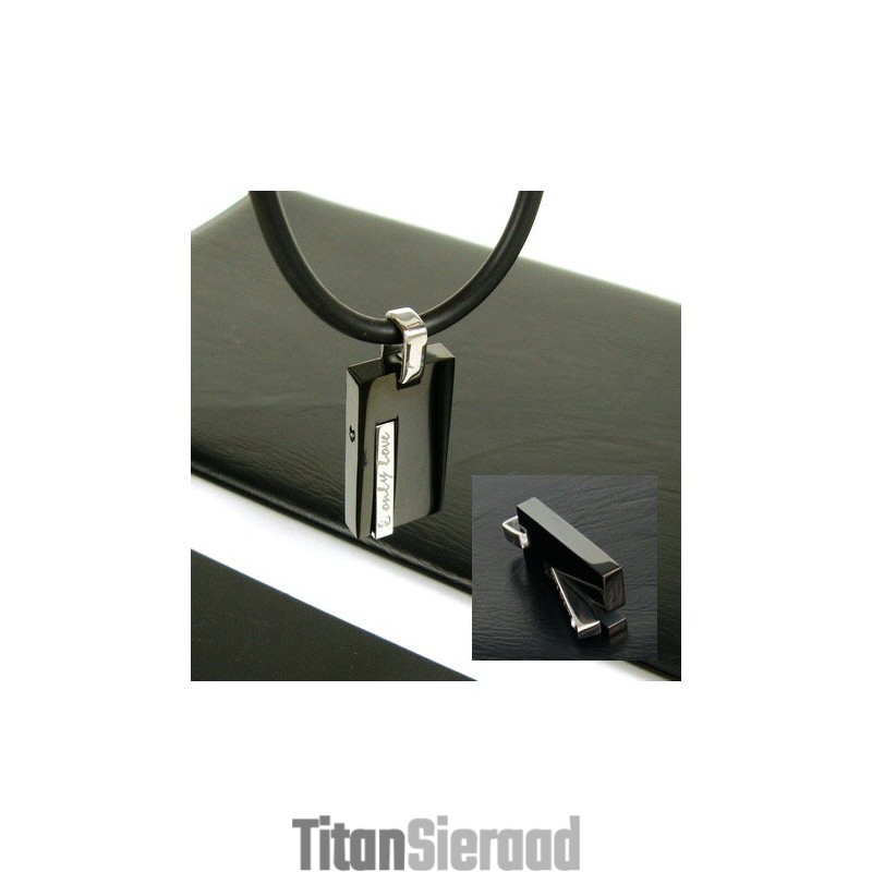 Man 'Only Love' Edelsteen-Zuiver Titanium Kettinghanger