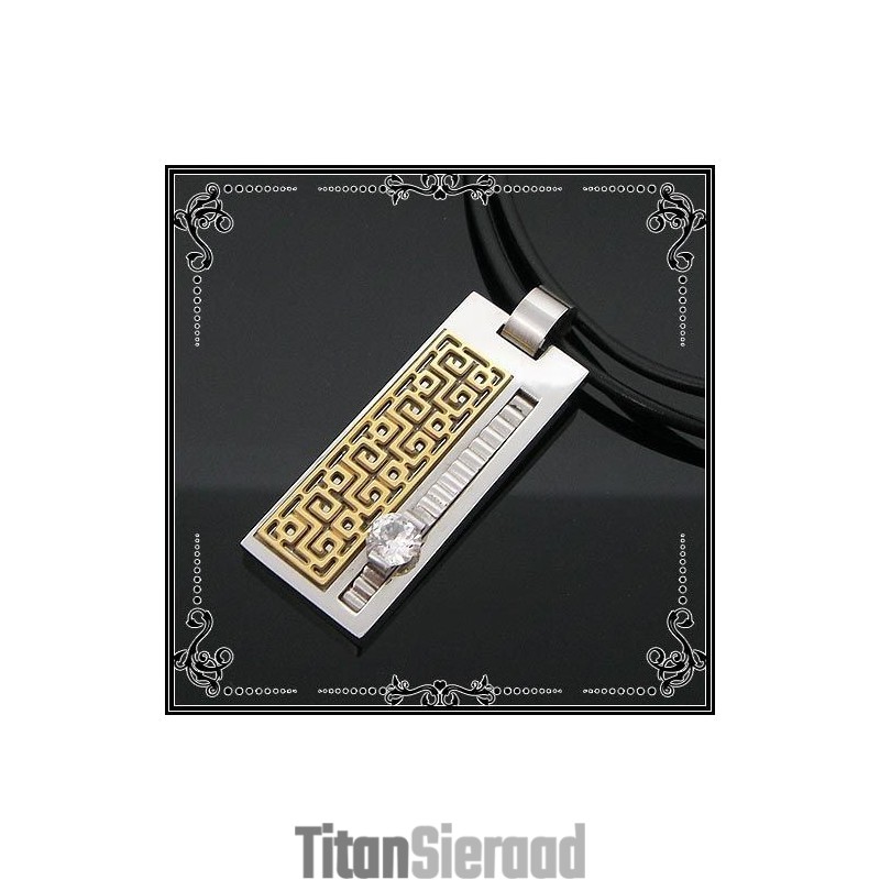 Edele Glyph Edelsteen - Zuiver Titanium Kettinghanger Gratis Ketting Edele Glyph Edelsteen - Zuiver Titanium Kettinghanger Gratis Ketting