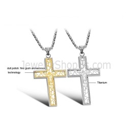 Titanium Goud En Zilver Holle Kruis Hangers En Gratis Kettingen C709