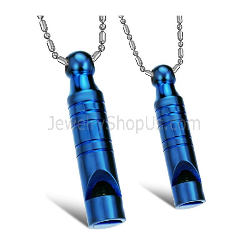 Titanium Blauwe Fluit Liefhebbers Hangers Met Gratis Kettingen C205