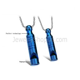 Titanium Blauwe Fluit Liefhebbers Hangers Met Gratis Kettingen C205