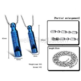 Titanium Blauwe Fluit Liefhebbers Hangers Met Gratis Kettingen C205