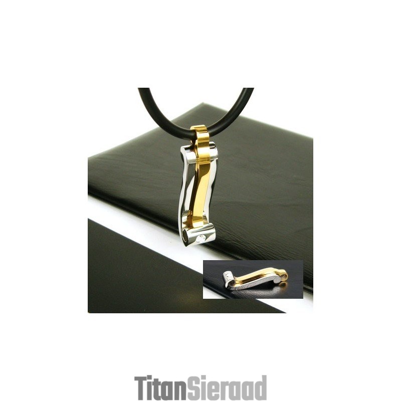 Cool Man Strip Edelsteen Titanium Stalen Ketting Hanger