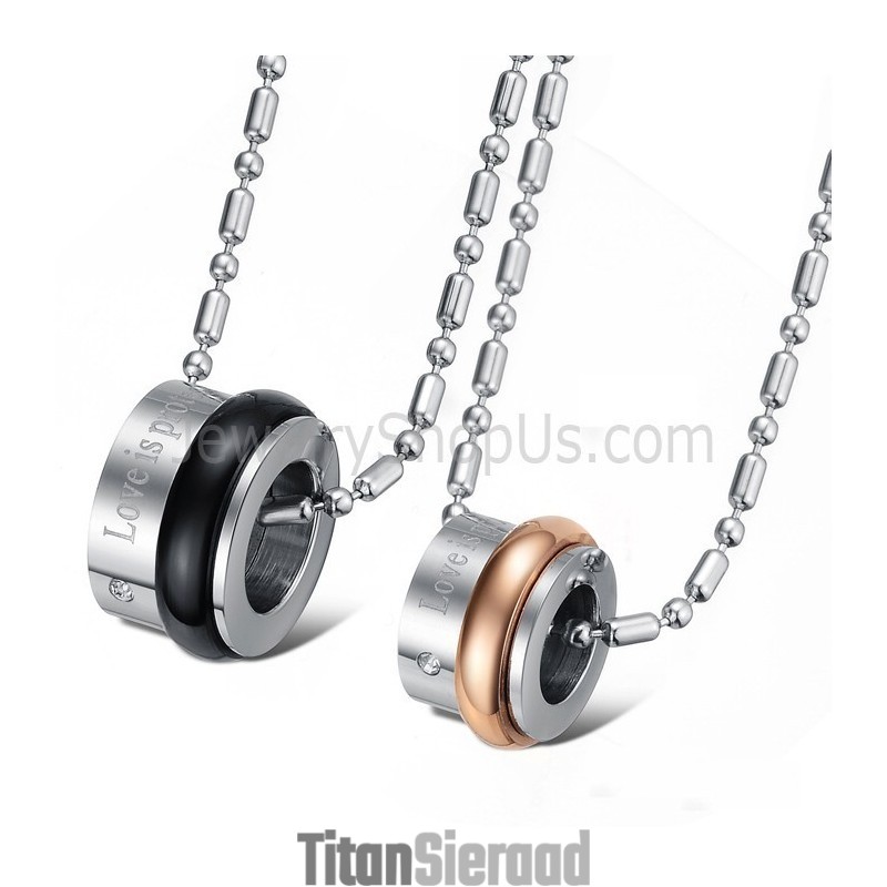 Titanium Lovers Hangers Met Strass En Gratis Kettingen C729 Titanium Lovers Hangers Met Strass En Gratis Kettingen C729