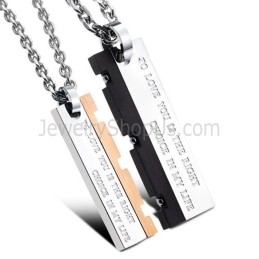 Titanium Roségoud En Zwarte Great Wall Lovers Hangers Met Gratis Kettingen C621
