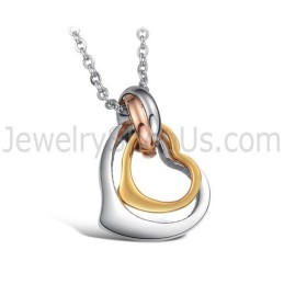 Titanium Ringen En Hangers Met Strass En Gratis Kettingen C606