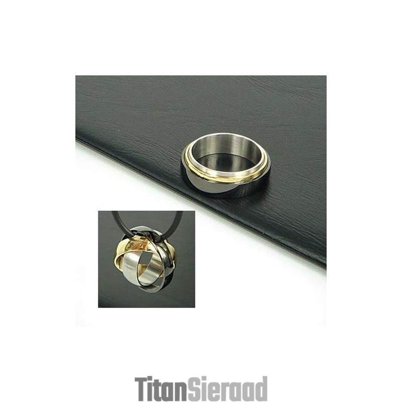 3 Hoop En 3 Kleuren Pure Titanium Kettinghanger Gratis Ketting 3 Hoop En 3 Kleuren Pure Titanium Kettinghanger Gratis Ketting