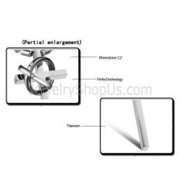 Titanium Zilveren Kruis Hangers Met Strass En Gratis Kettingen Gx724