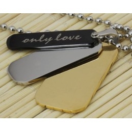Man 3-Laags Puur Titanium Hanger Ketting Cadeau Gratis Ketting