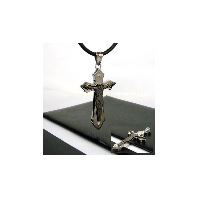 Man Juses Cross Titanium Stalen Hanger (Gratis Ketting) Man Juses Cross Titanium Stalen Hanger (Gratis Ketting)