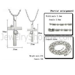 Titanium Zilveren Kruis Hangers Met Gratis Kettingen 136