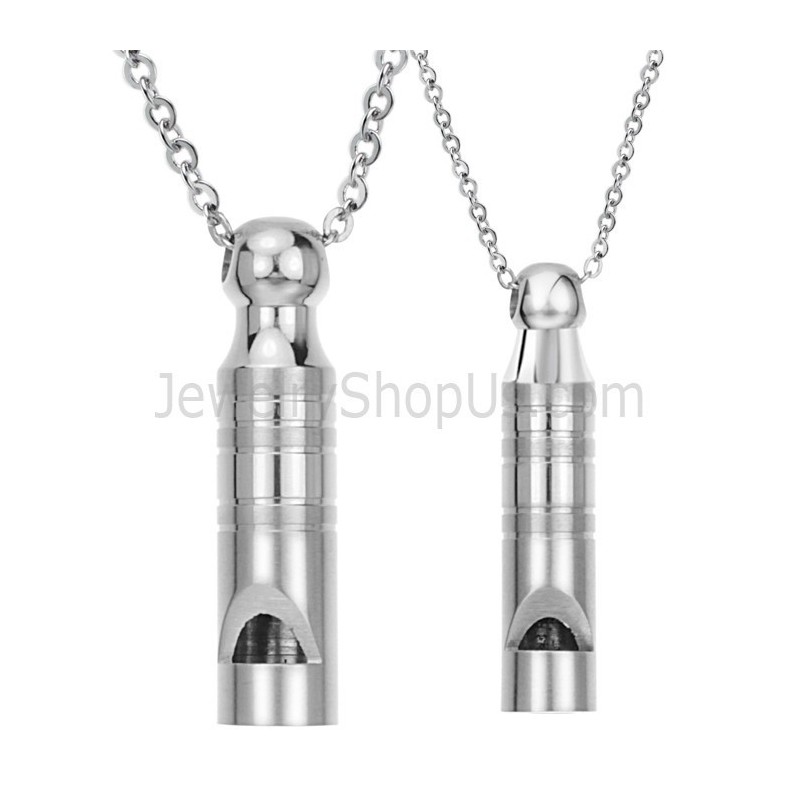 Titanium Zilveren Lovers Fluitje Hangers Met Gratis Kettingen 205