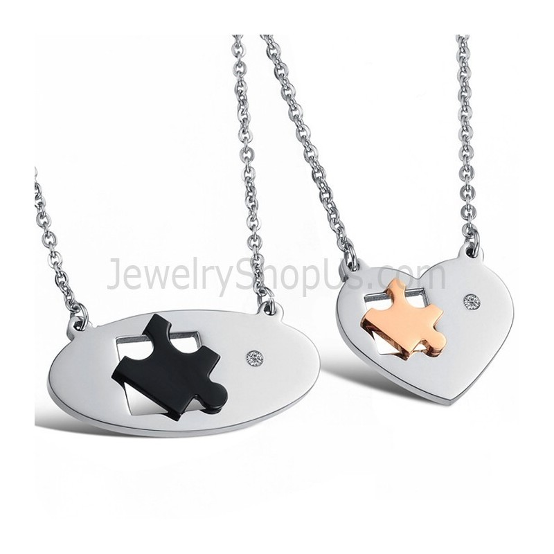 Titanium Ellipse En Sweetheart Lovers Hangers Met Strass En Gratis Kettingen C732 Titanium Ellipse En Sweetheart Lovers Hangers Met Strass En Gratis Kettingen C732