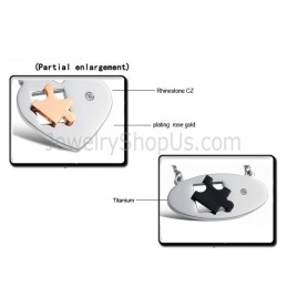 Titanium Ellipse En Sweetheart Lovers Hangers Met Strass En Gratis Kettingen C732