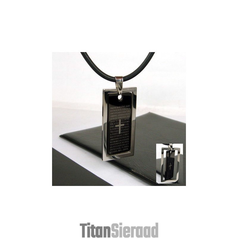 Unieke Man Black Cross Bijbel Pure Titanium Hanger Unieke Man Black Cross Bijbel Pure Titanium Hanger