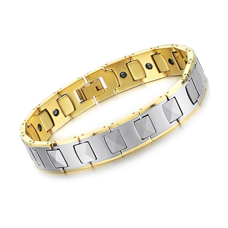 Wolfraam Hoogglans Magnetische Energie Gezondheidsarmband Planten 18K Goud C940 Wolfraam Hoogglans Magnetische Energie Gezondheidsarmband Planten 18K Goud C940