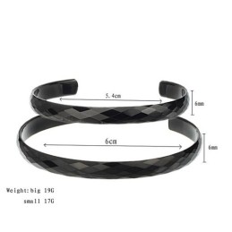 Zwarte Wolfraam Hoogglans Koppel Armbanden C896