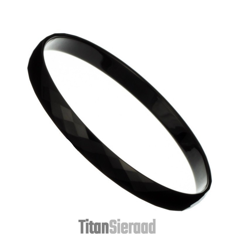 Zwarte Wolfraam Hoogglans Armband C888