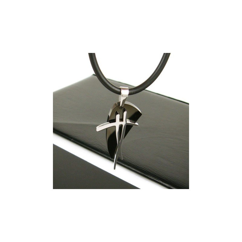 Sutra Man Zwart Symbool Titanium Stalen Hanger Ketting Cadeau Sutra Man Zwart Symbool Titanium Stalen Hanger Ketting Cadeau
