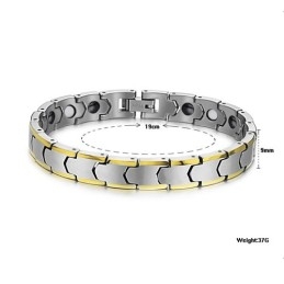 Armband Van Wolfraamzilver Met Tarweschakel En Plating Van 18 Karaat Goud C933