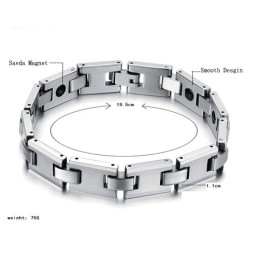 Wolfraam Zilveren H-Link Magnetische Energie Gezondheidsarmband C748